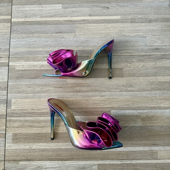 Steve Madden AFFINITY metallic pointed toe stiletto mule heels, women’s size 6 - Picture 6 of 8